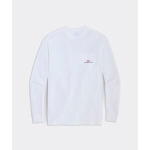 Vineyard Vines White Long Sleeve Whale Logo Pocket Tee XS